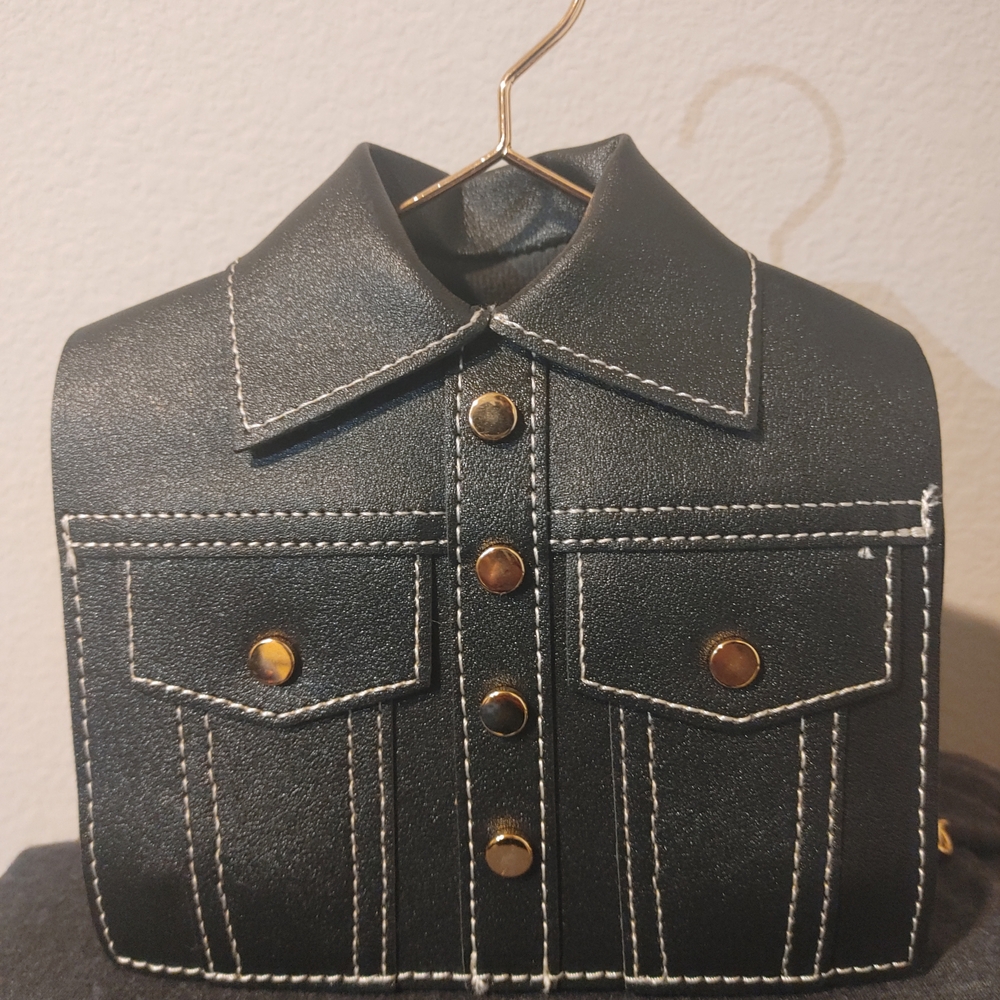 Black Faux Leather Jacket Purse